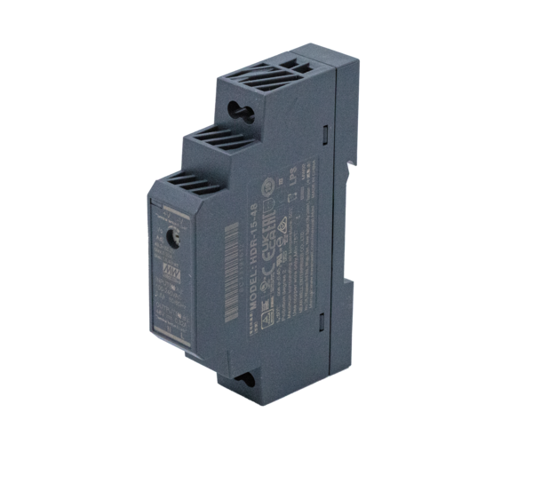 Industrial power supply 15W, AC 85-240V input, DC 48V output 1.25A, DIN rail mountable